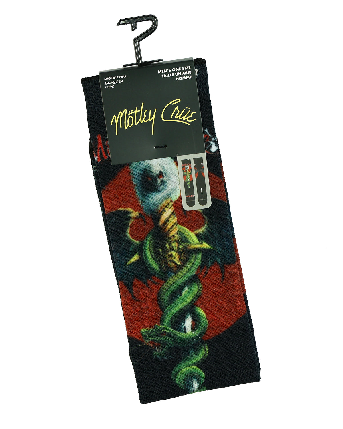 Motley Crue Crew Socks Men's Dr. Feelgood Sublimated Design 1-Pair Shoe Size 7-12