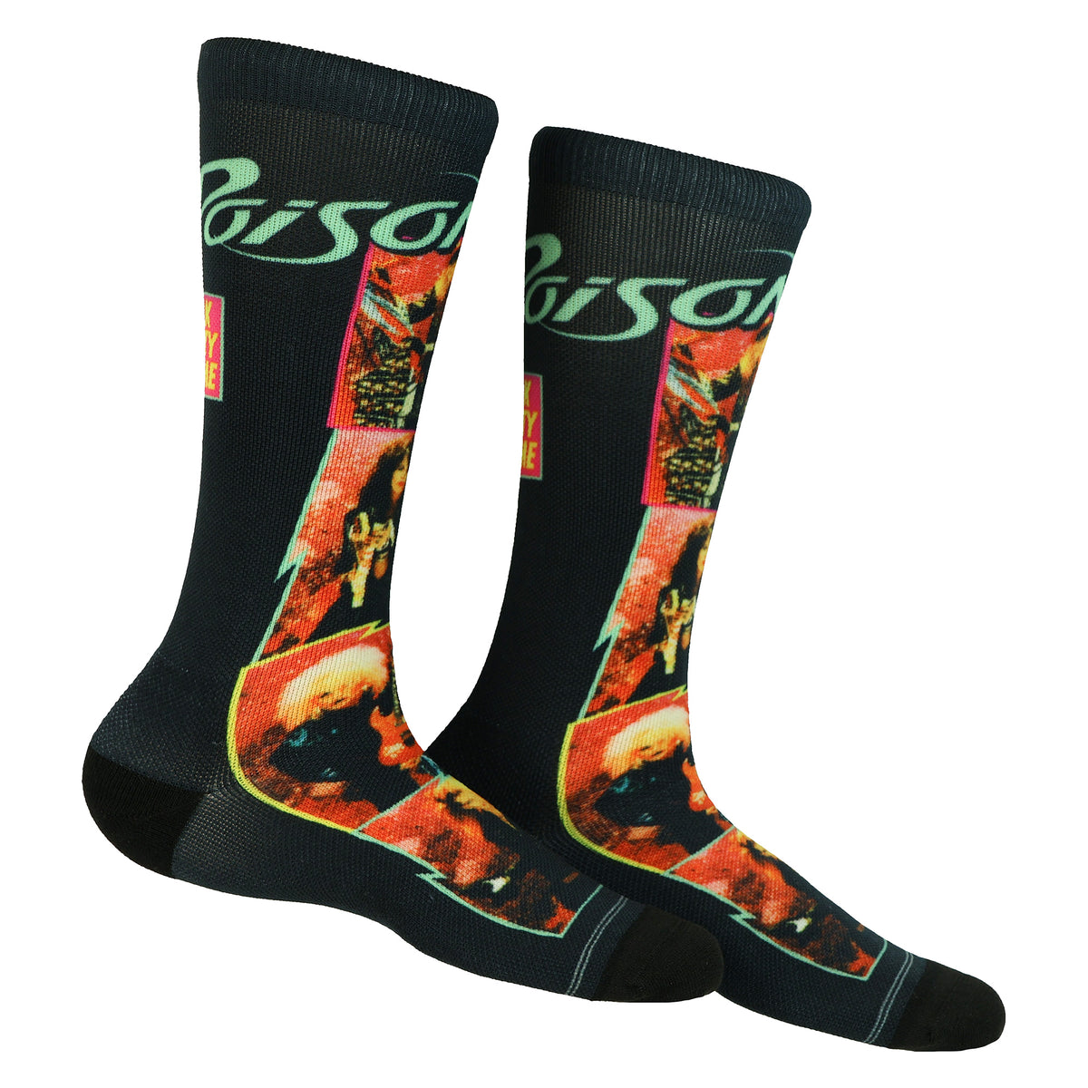 Poison Crew Socks Men's Talk Dirty to Me Sublimated Design 1-Pair Shoe Size 7-12