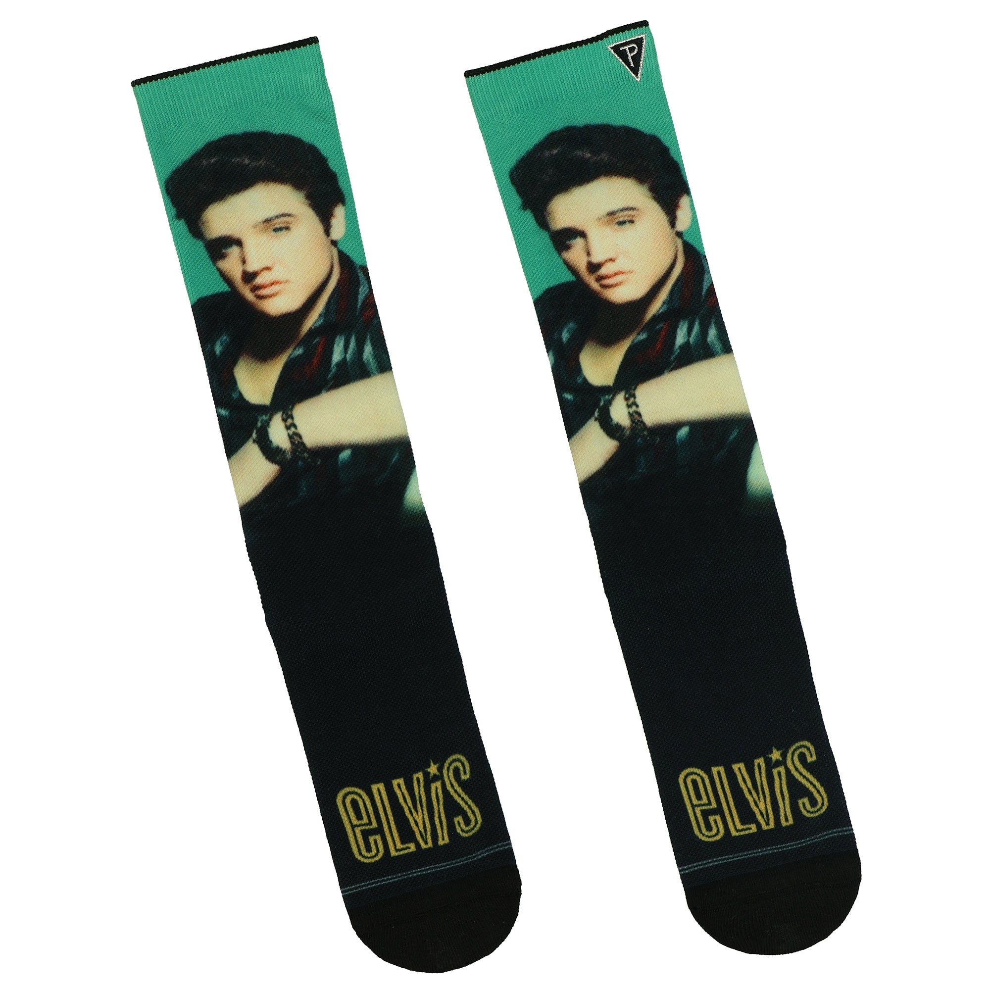 Elvis Presley Crew Socks Men's Portrait Sublimated Design 1-Pair Shoe Size 7-12