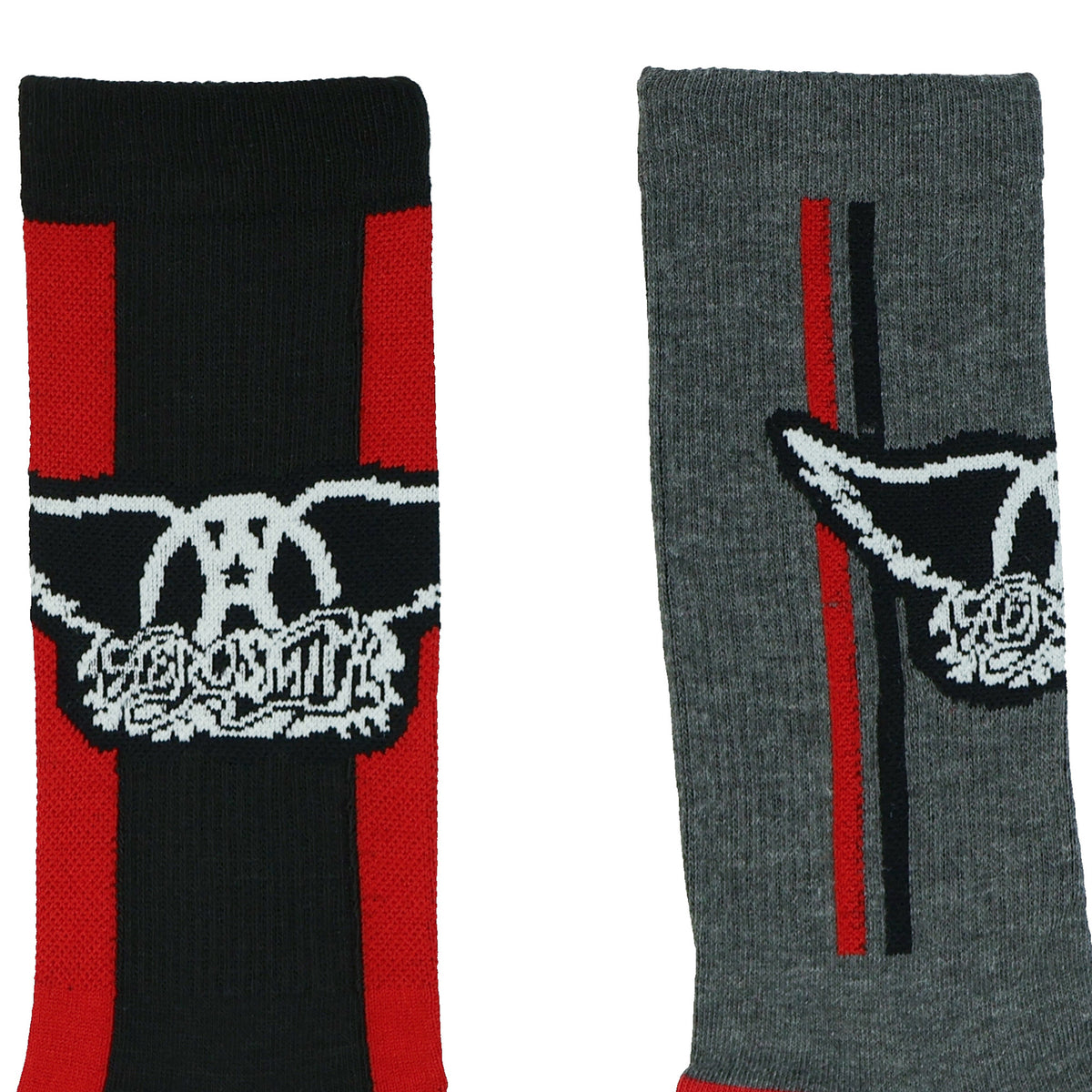 Aerosmith Crew Socks Men's Logo Stripe Design 2 Pair Adult Mid-Calf OSFM