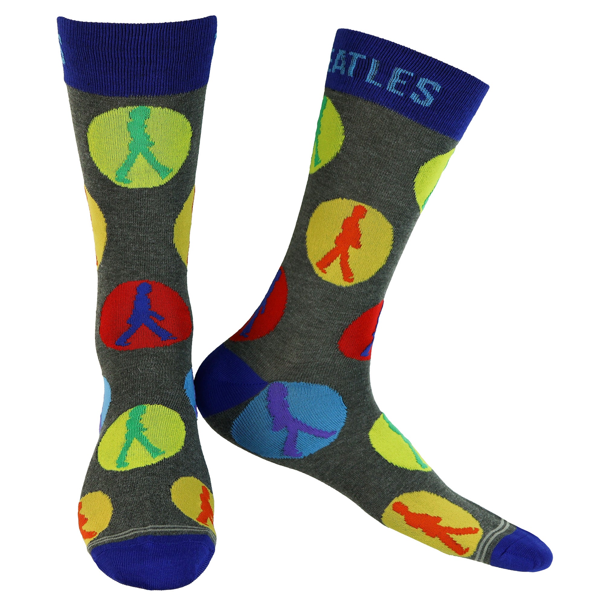The Beatles Men's Logo Abbey Road Design 2-Pack Mid-Calf Crew Socks 2 Pair