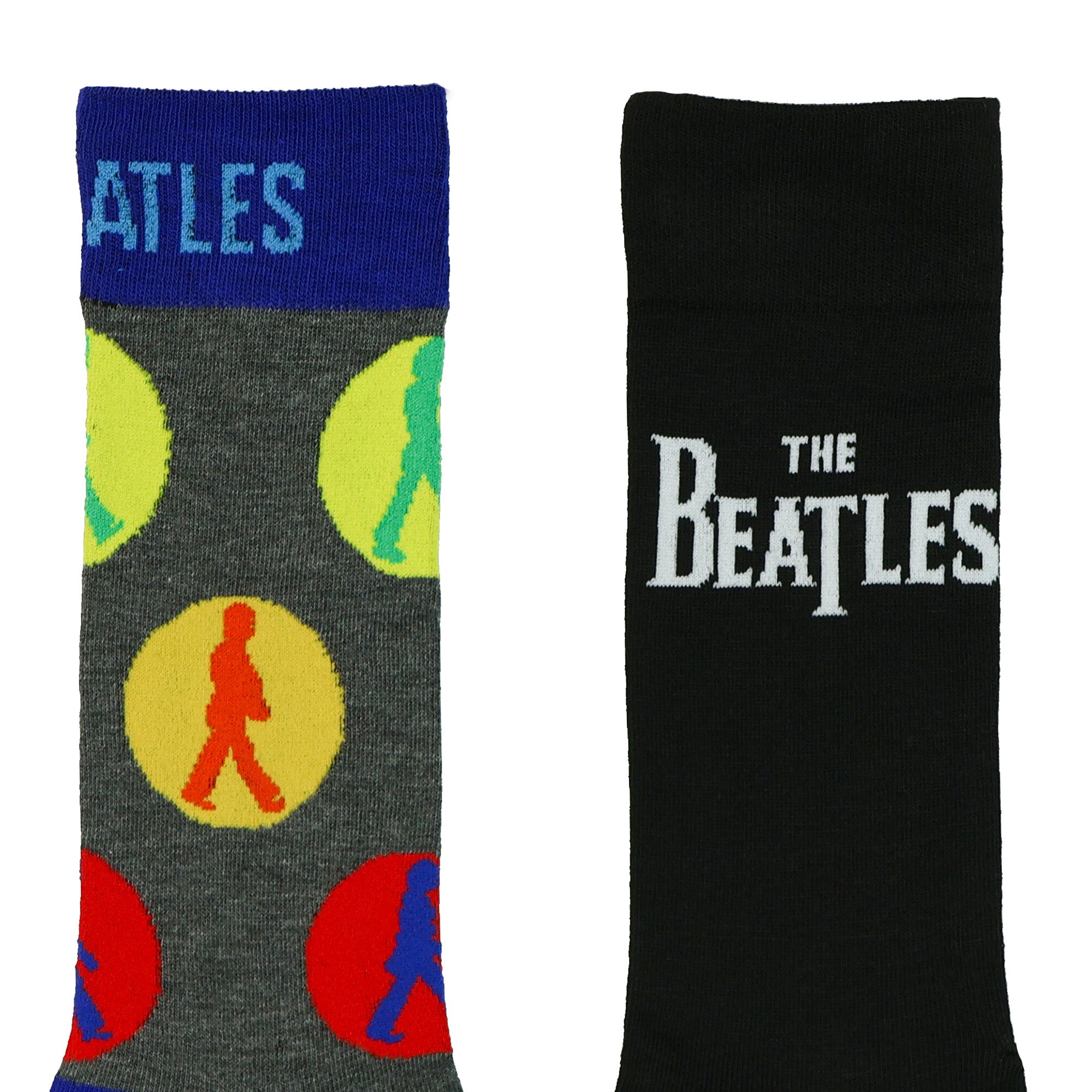The Beatles Men's Logo Abbey Road Design 2-Pack Mid-Calf Crew Socks 2 Pair