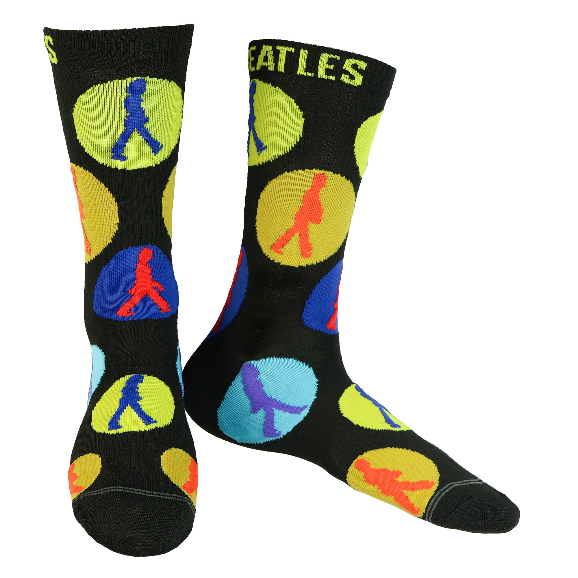 The Beatles Men's Let It Be Assorted Designs 4 Pair Mid-Calf Crew Socks