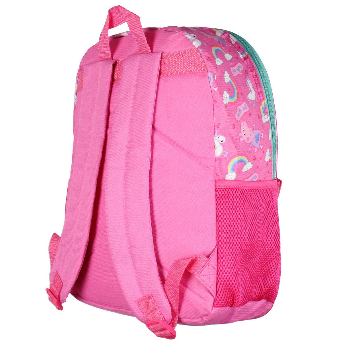Peppa Pig Backpack Lunch Box Drawstring Bag Keychain Pencil Case 5 Piece Set 16"