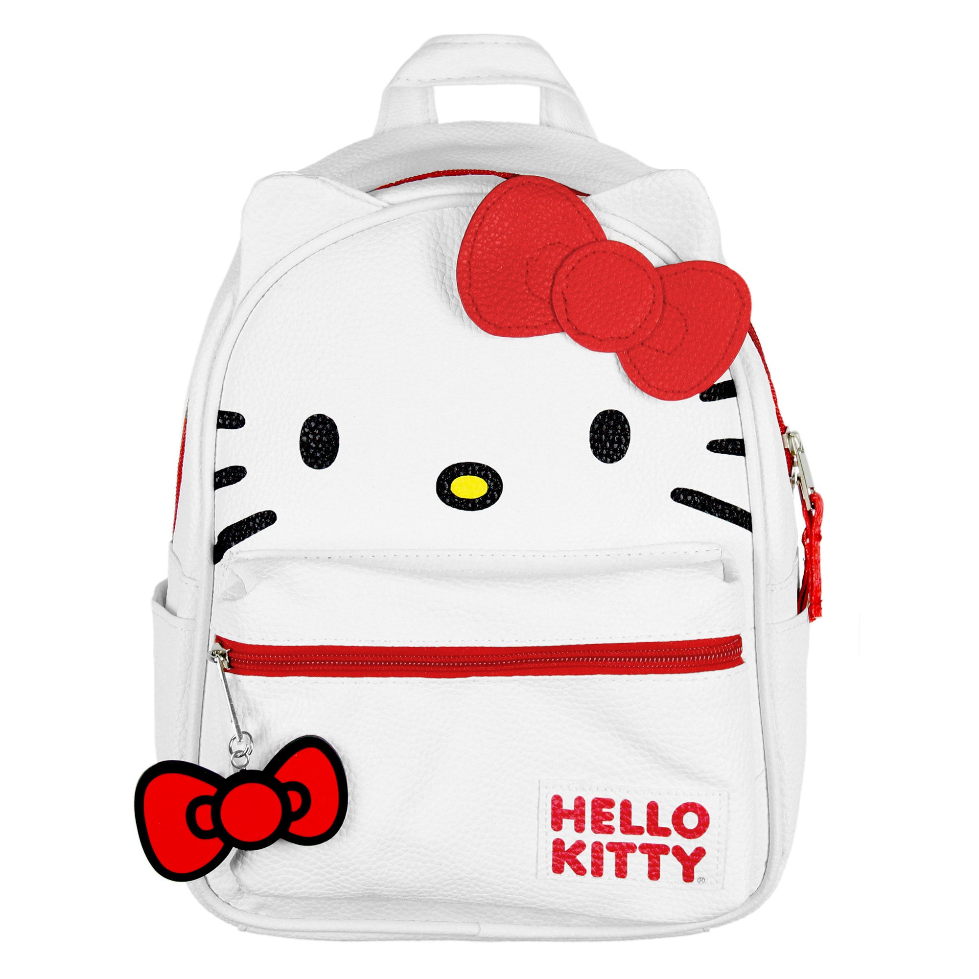 Sanrio Hello Kitty amazing Bow Face and 3D Ear Design Faux Leather Mini Backpack 11"