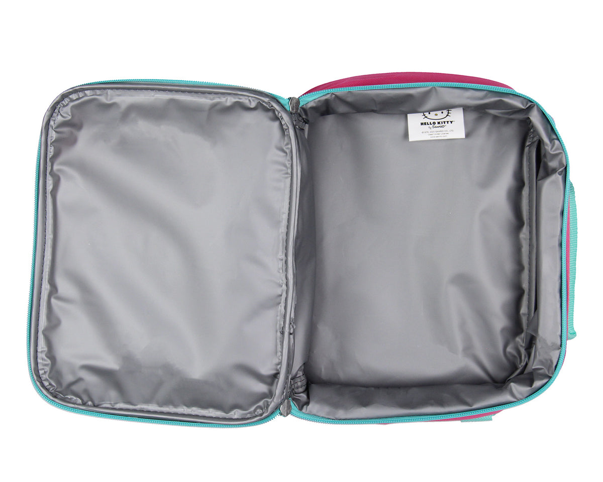 Sanrio Hello Kitty Glitter 2 Piece School Travel Backpack Set For Girls With Lunch Bag 16"