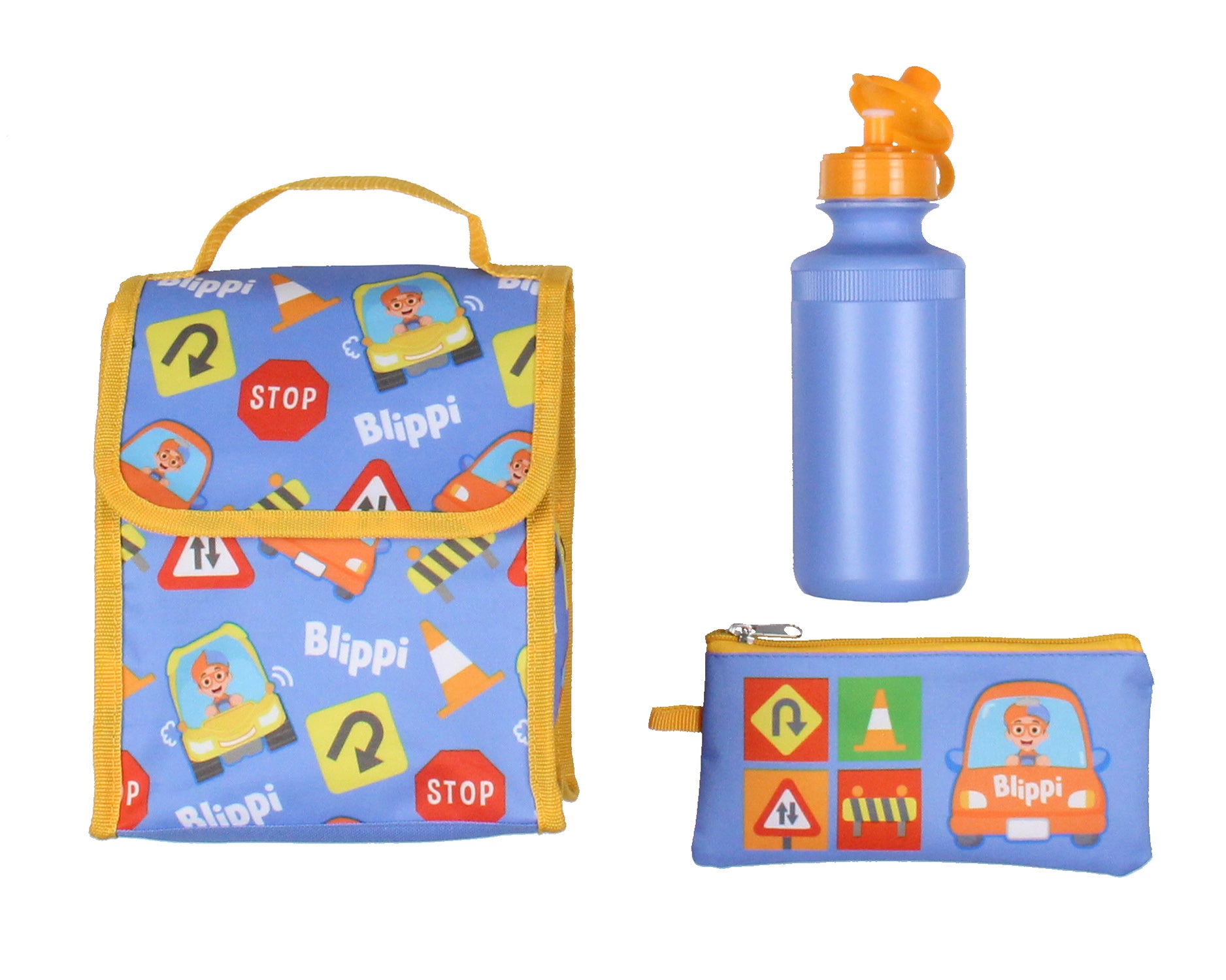 Blippi Backpack Safety First Kids Travel Backpack 5 Pc Set With Lunch Box 16"