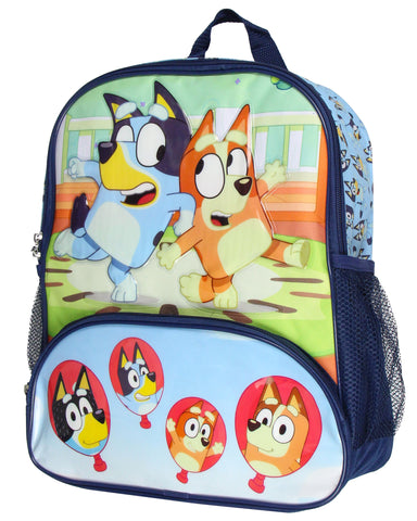 Bluey 14" Kids School Backpack Bag For Toys w/ Raised Character Designs