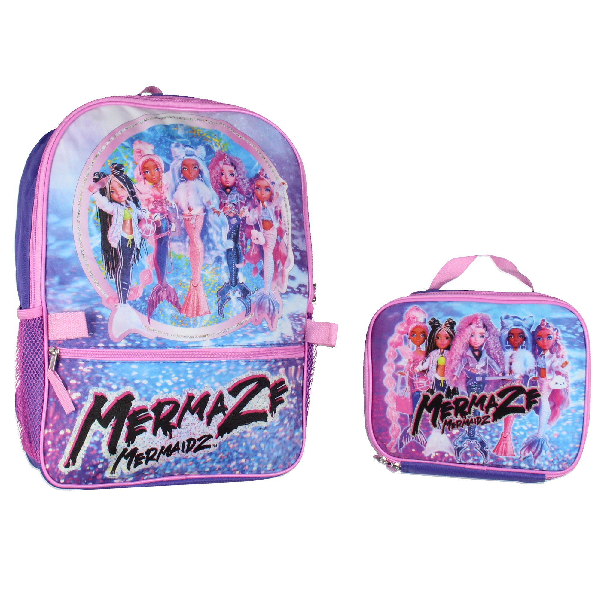 Mermaze Mermaidz Mermazing Backpack With Detachable Lunch Box 2 Piece Set 16"