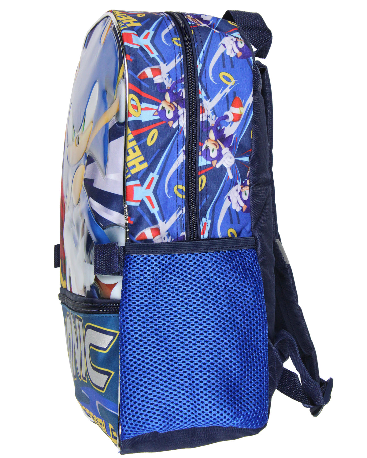 Sonic The Hedgehog School Travel Backpack 2 Piece Set With Detachable Lunch Box
