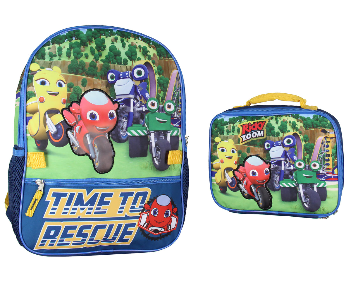 Ricky Zoom Backpack Set With Lunch Box | Great For Carrying Food and Drinks 16"