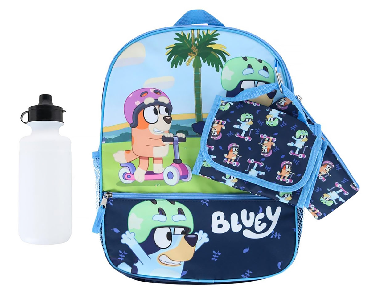 Bluey Backpack Set Lunch Box Bluey and Bingo Water Bottle 5 Piece For Kids