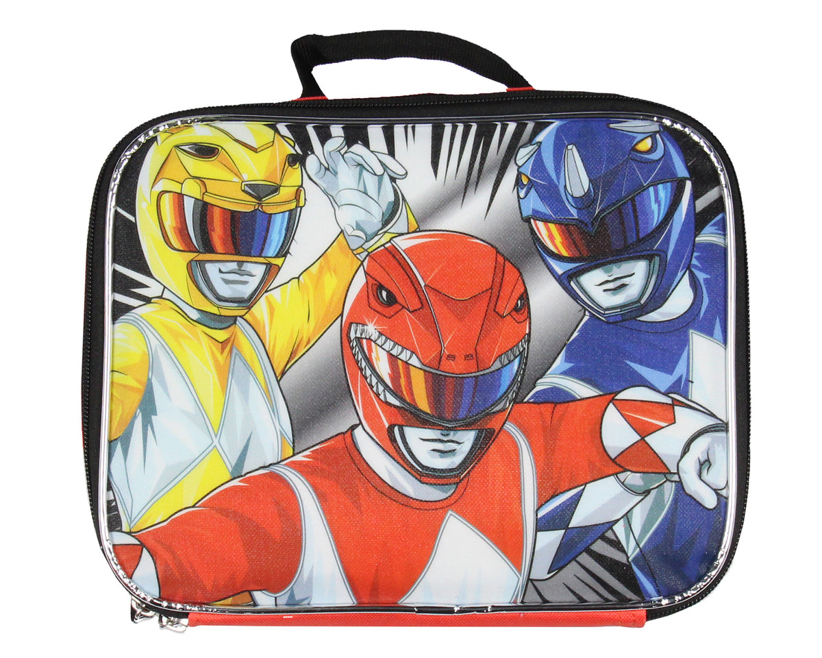 Power Rangers Backpack Set Lunch Box Gadget Water Bottle 5 Piece For Kids 16"