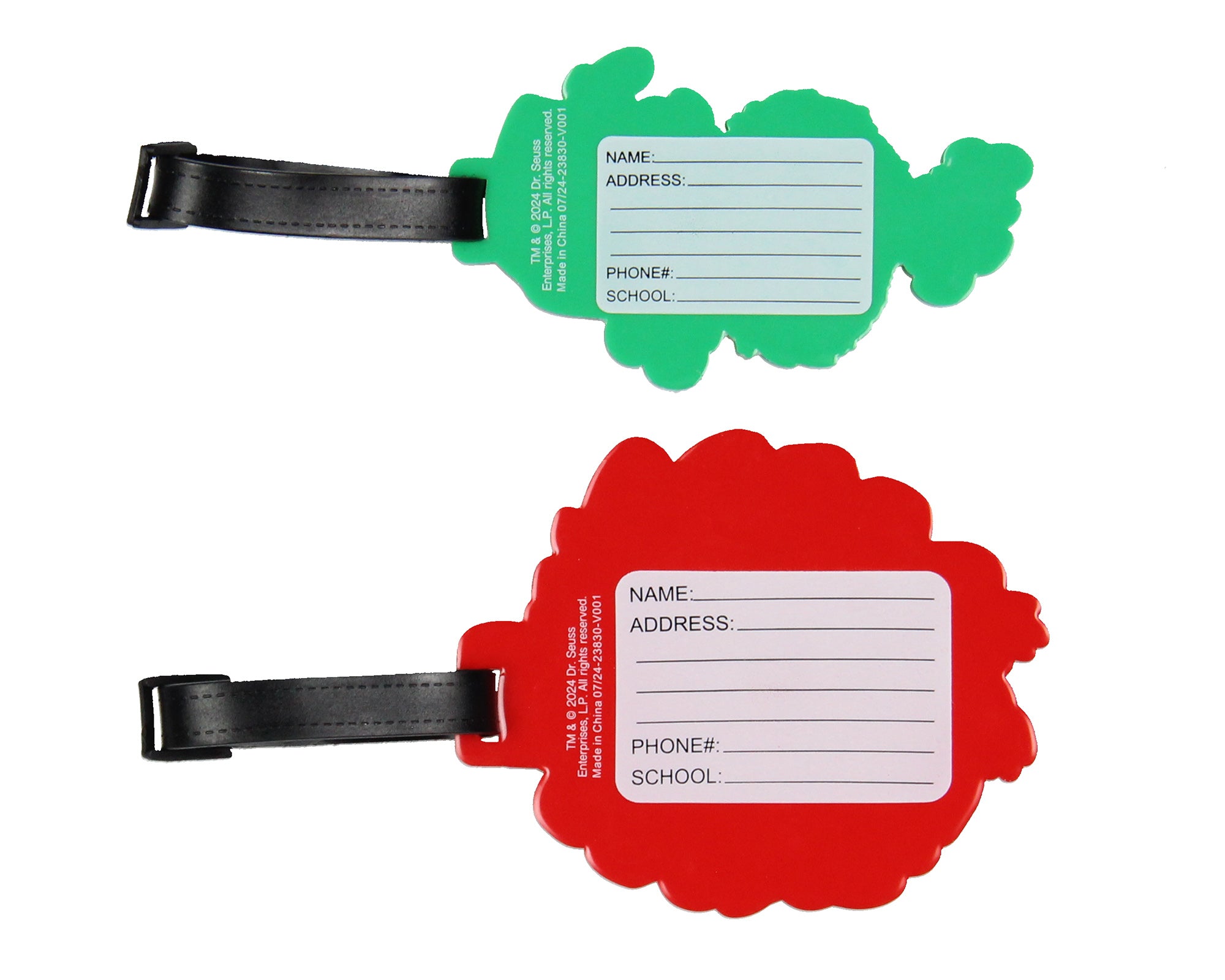 Dr. Seuss The Grinch Max and Grinch 2 Piece Set Rubber Luggage ID Tags - Seven Times Six