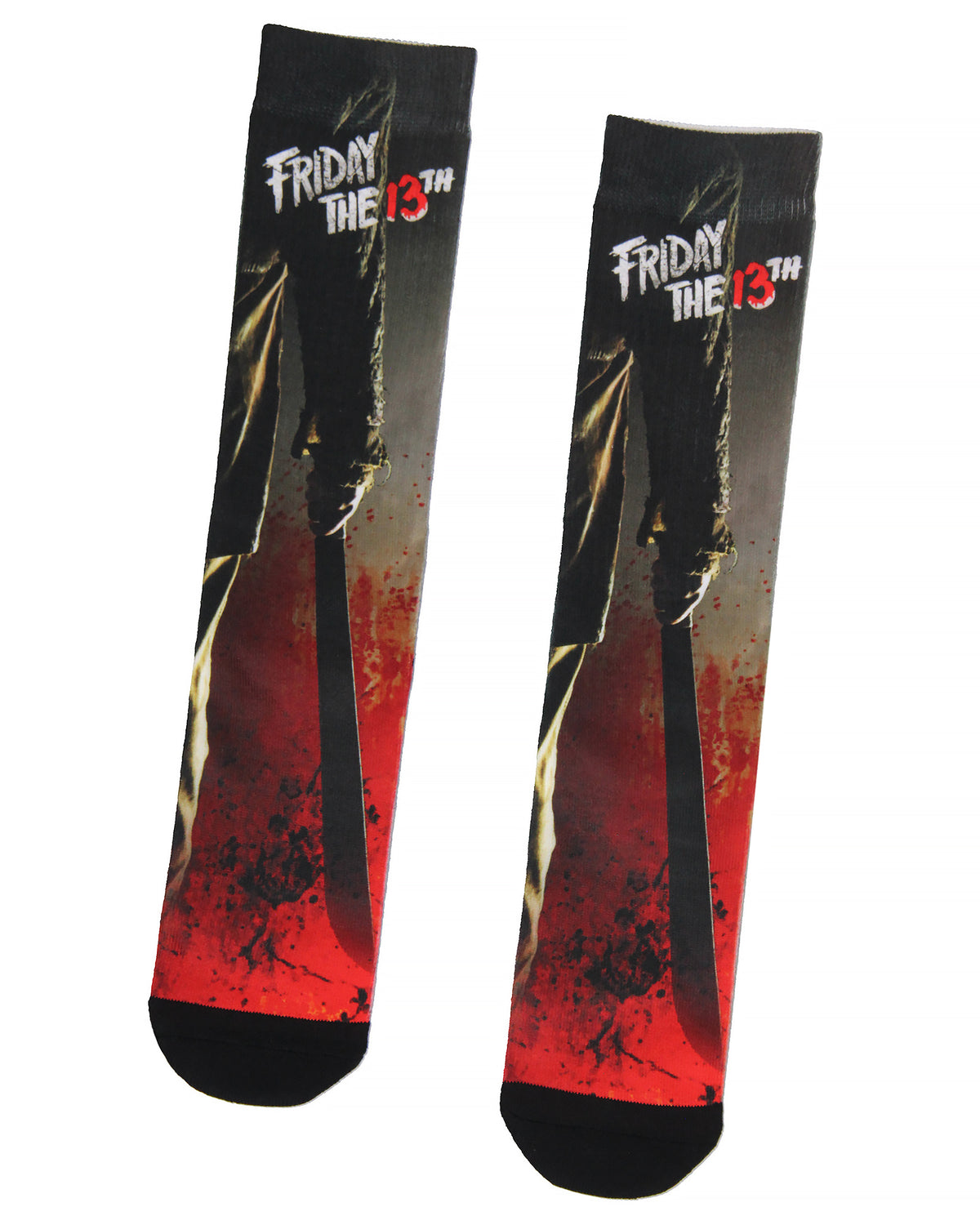 Friday The 13th Jason Machete Splatter Premium Sublimated Crew Socks