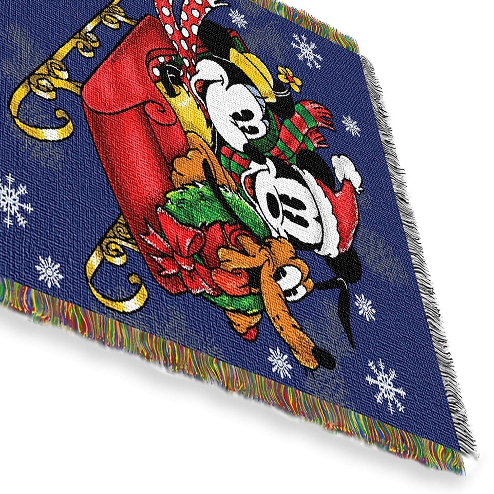 Disney's Mickey Mouse, "Sleigh Ride" Woven Tapestry Throw Blanket, 48" x 60", Multi Color