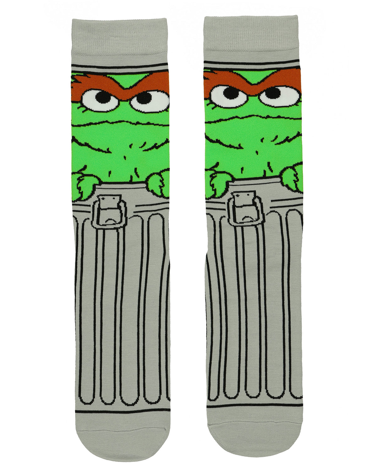 Sesame Street Oscar The Grouch 360 Character Design Mens Crew Socks, 1 Pair