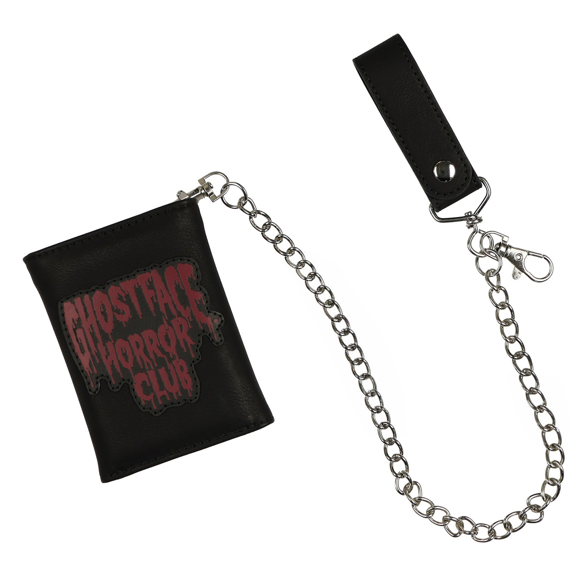 Ghostface Horror Club Tri-Fold Snap Chain Wallet With Loop Strap