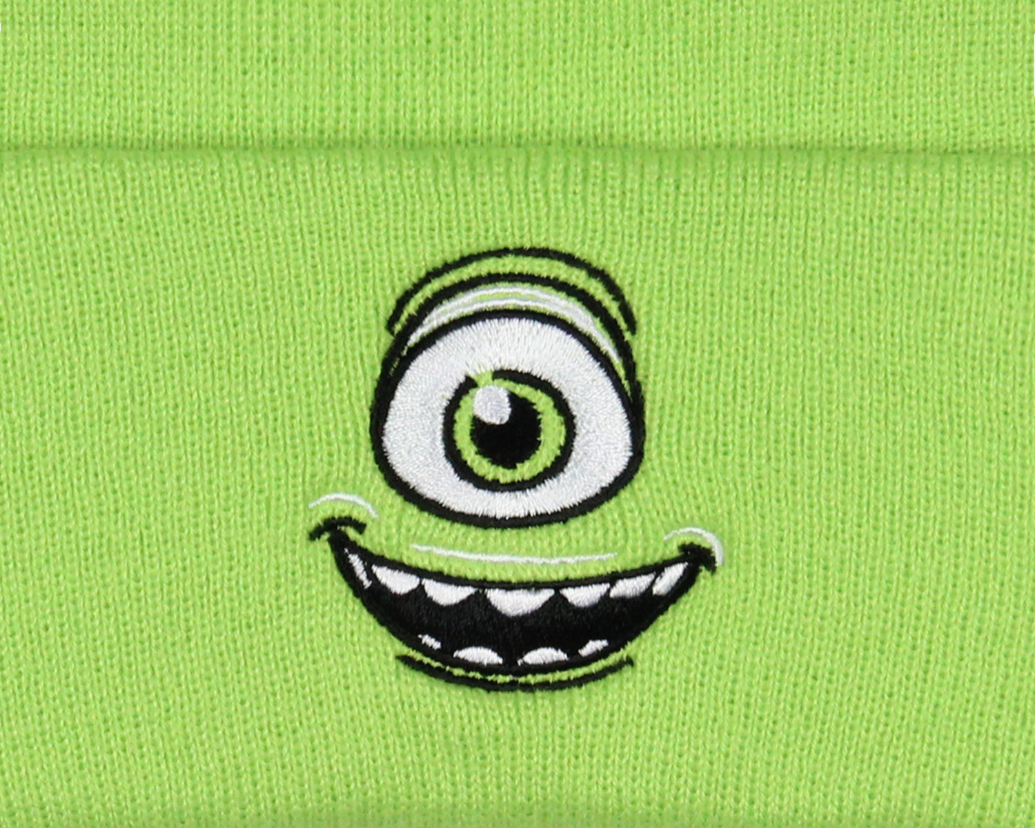 Neff Monsters Inc. Mike Wazowski Embroidered Face Fold Cuff Adult Beanie OSFM