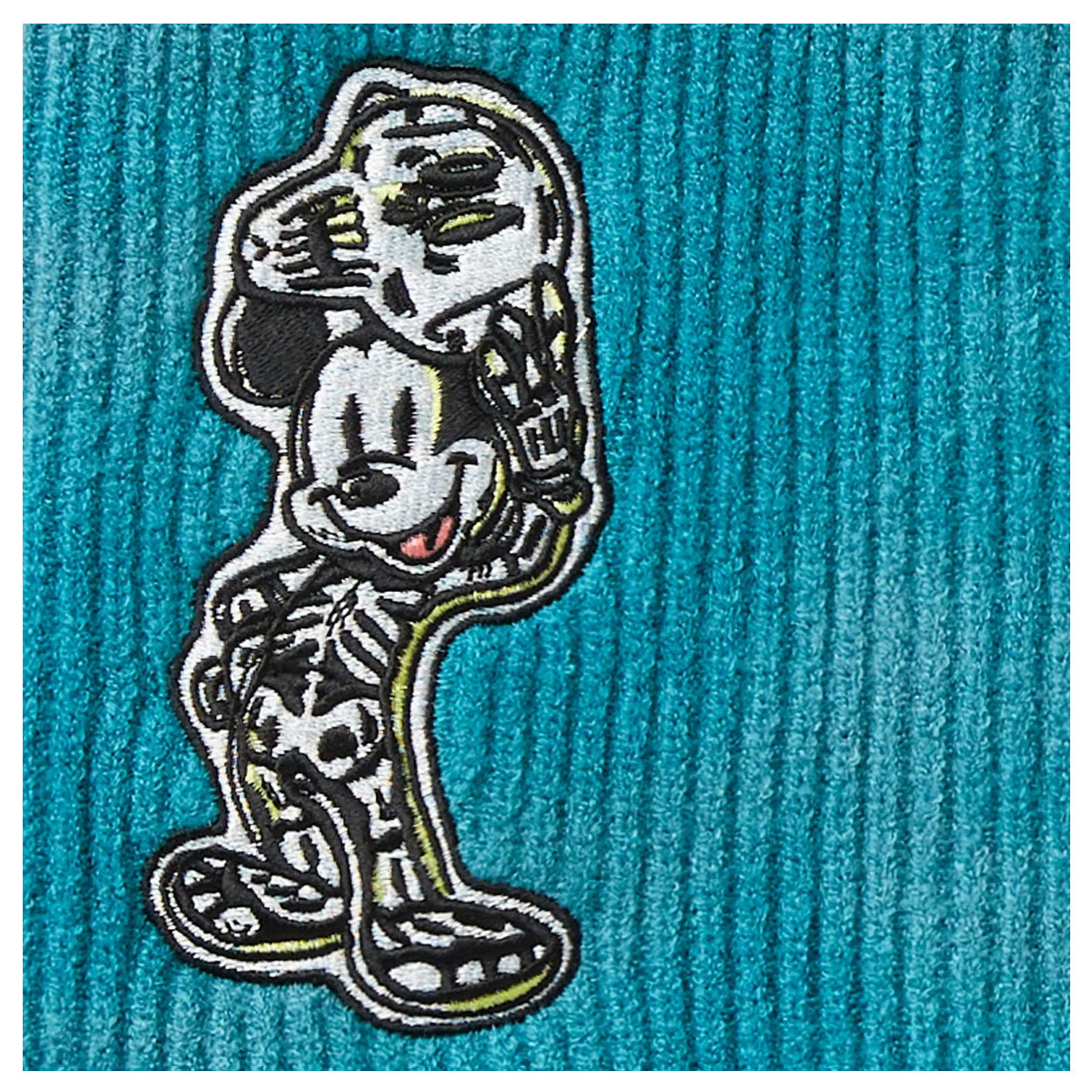 Disney Mickey Mouse Beanie Embroidered Skeleton Patch Knit Hat Adult OSFM