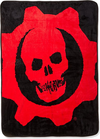 Gears of War Men's Video Game Series Skull Logo Plush 48" x 60" Throw Blanket