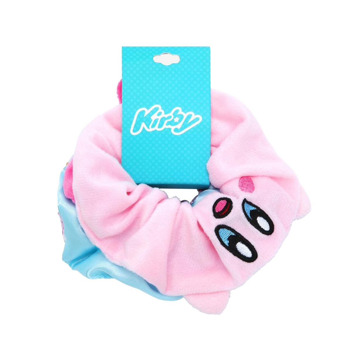 Nintendo Kirby 3 Pack Scrunchie Set Satin and Plush Character Accessory Hair Ties