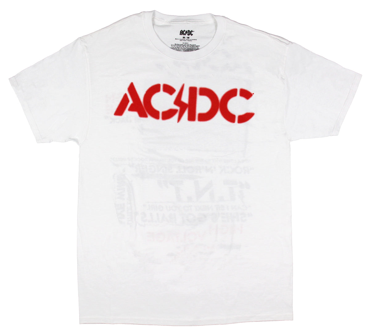 AC/DC Men's High Voltage Album and Song Titles Short Sleeve T-Shirt Tee