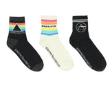 Pink Floyd Women's Dark Side Of The Moon Rainbow 3-Pack Quarter Crew Socks