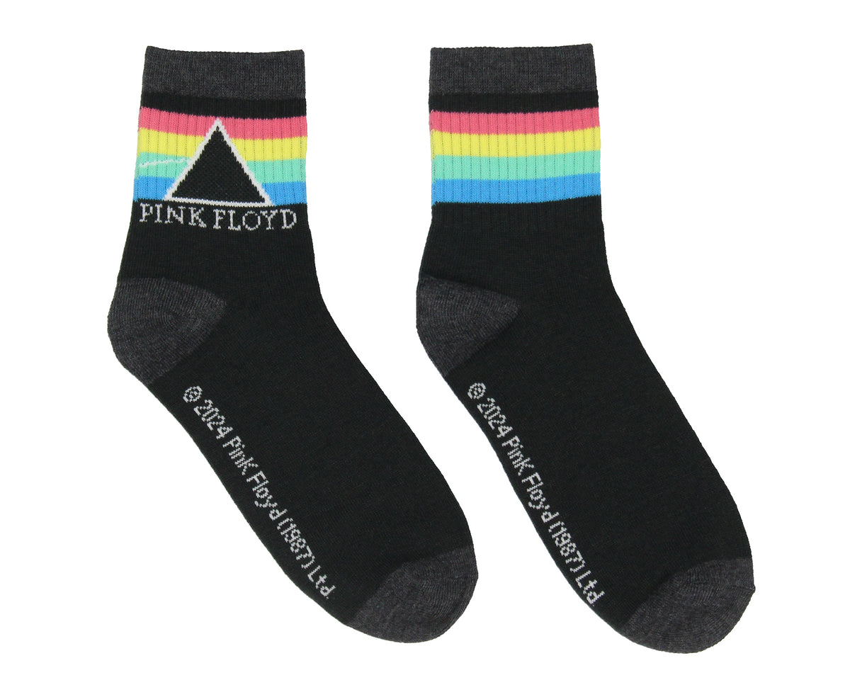 Pink Floyd Women's Dark Side Of The Moon Rainbow 3-Pack Quarter Crew Socks