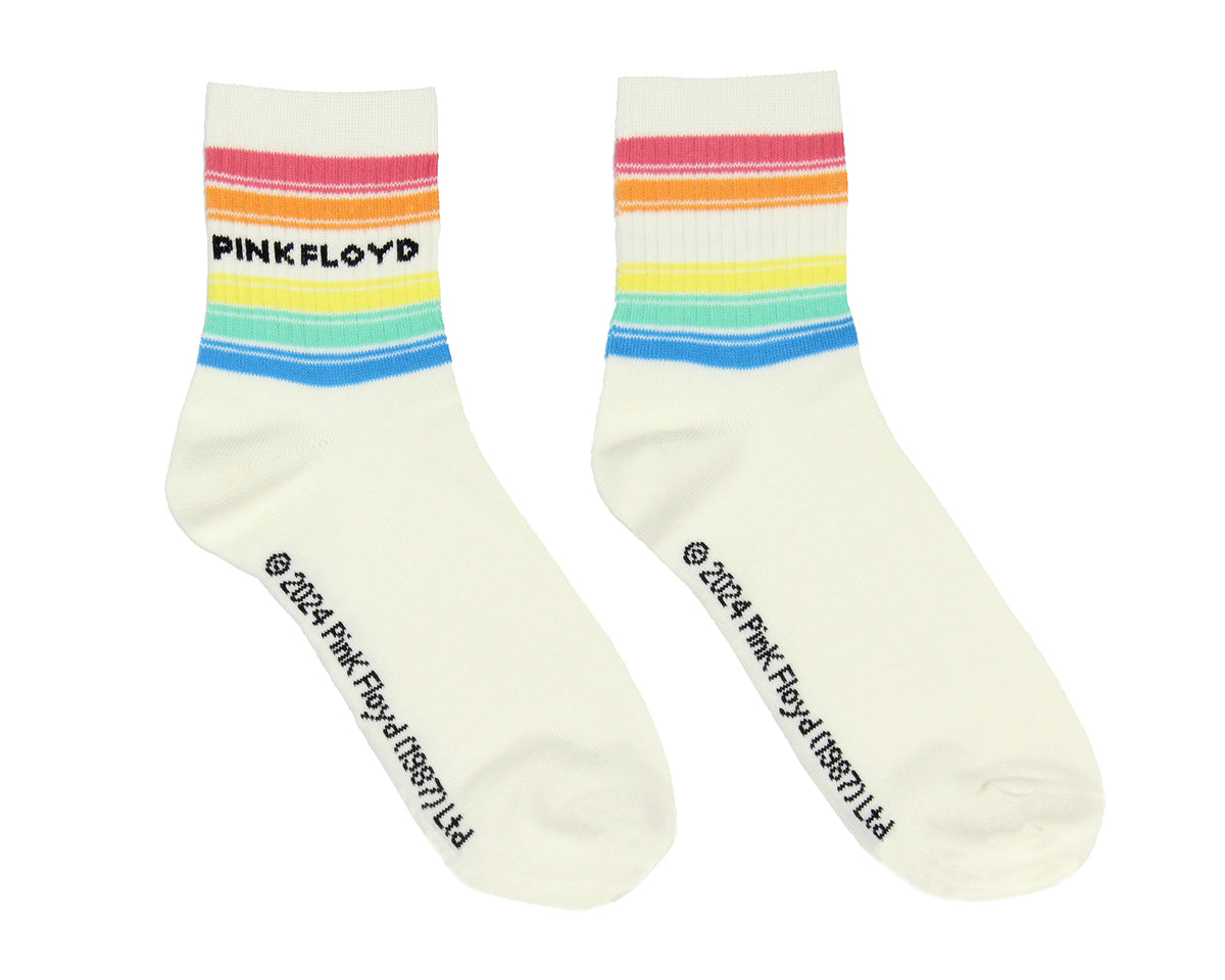 Pink Floyd Women's Dark Side Of The Moon Rainbow 3-Pack Quarter Crew Socks