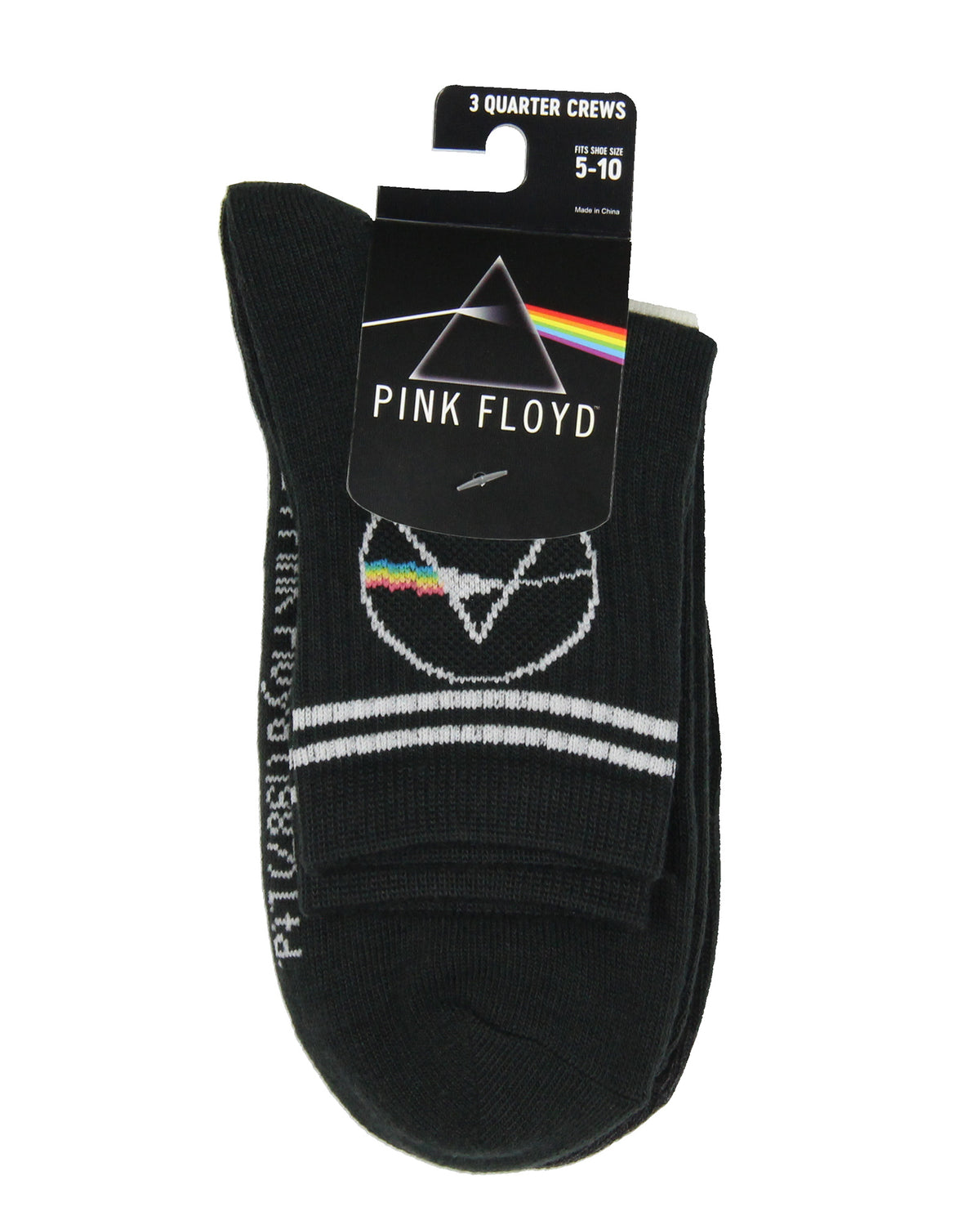 Pink Floyd Women's Dark Side Of The Moon Rainbow 3-Pack Quarter Crew Socks