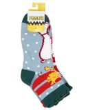 Peanuts Snoopy and Woodstock Holiday 3 Pair Chenille Quarter Crew Socks