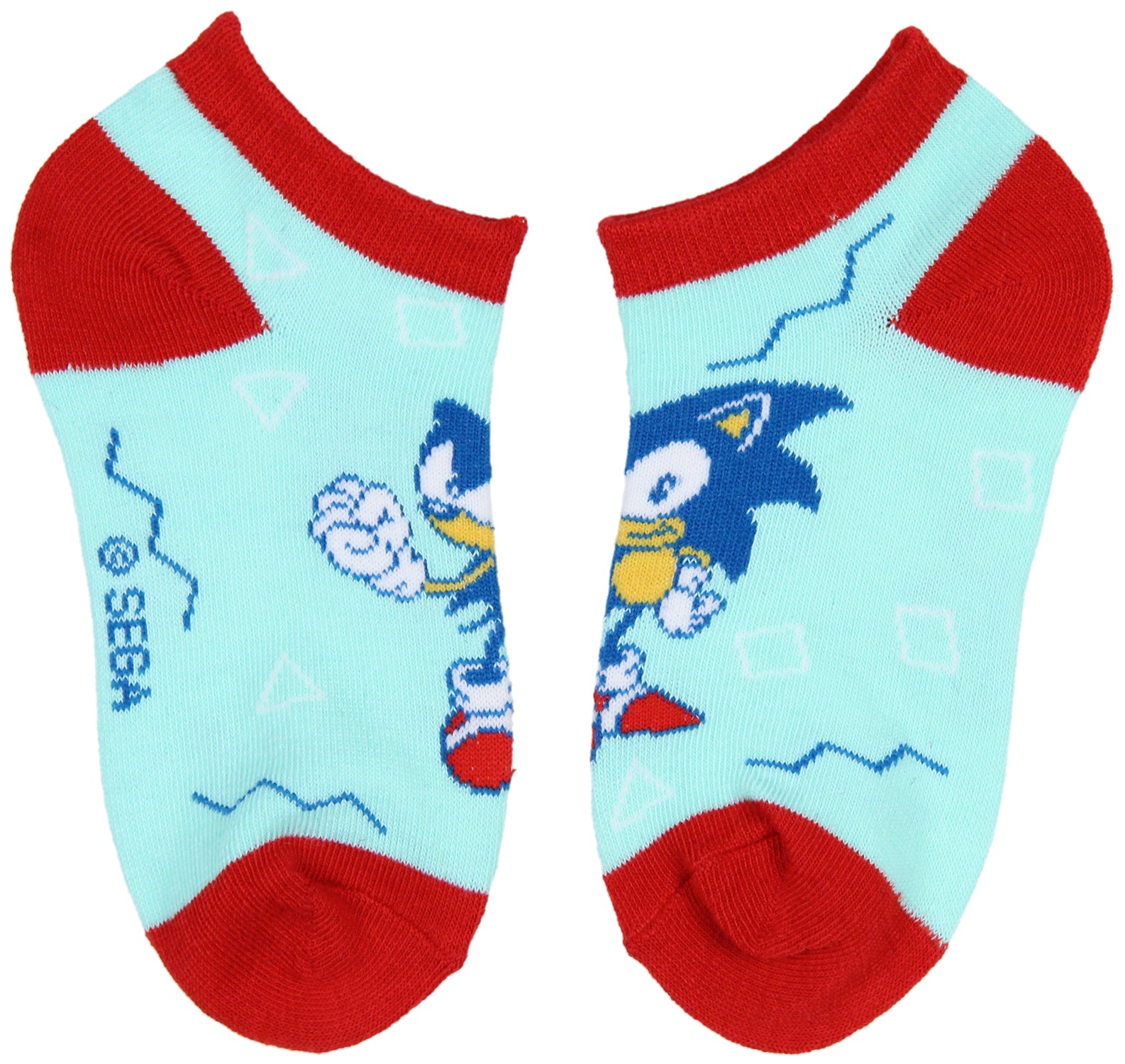 Sega Sonic The Hedgehog Boys' Youth Ankle Socks No-Show Kids Video Game 4 Pairs