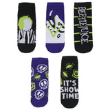Beetlejuice It's Show Time 5 Pack No-Show Ankle Socks