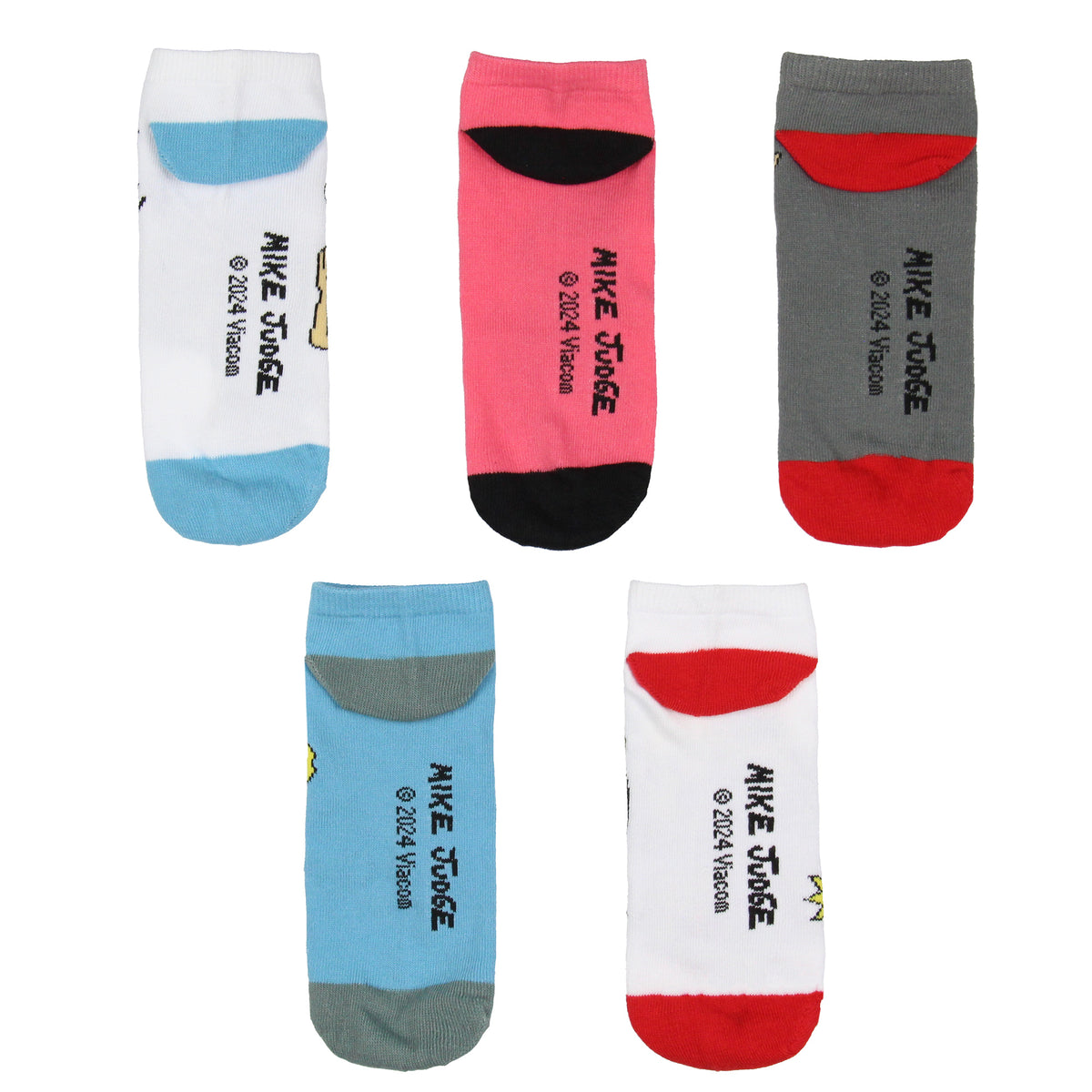 MTV Beavis and Butthead Men's The Great Cornholio Mix & Match Ankle Socks 5 pack