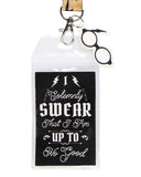Harry Potter Solemnly Swear Keychain Lanyard ID Holder and Rubber Glasses Charm