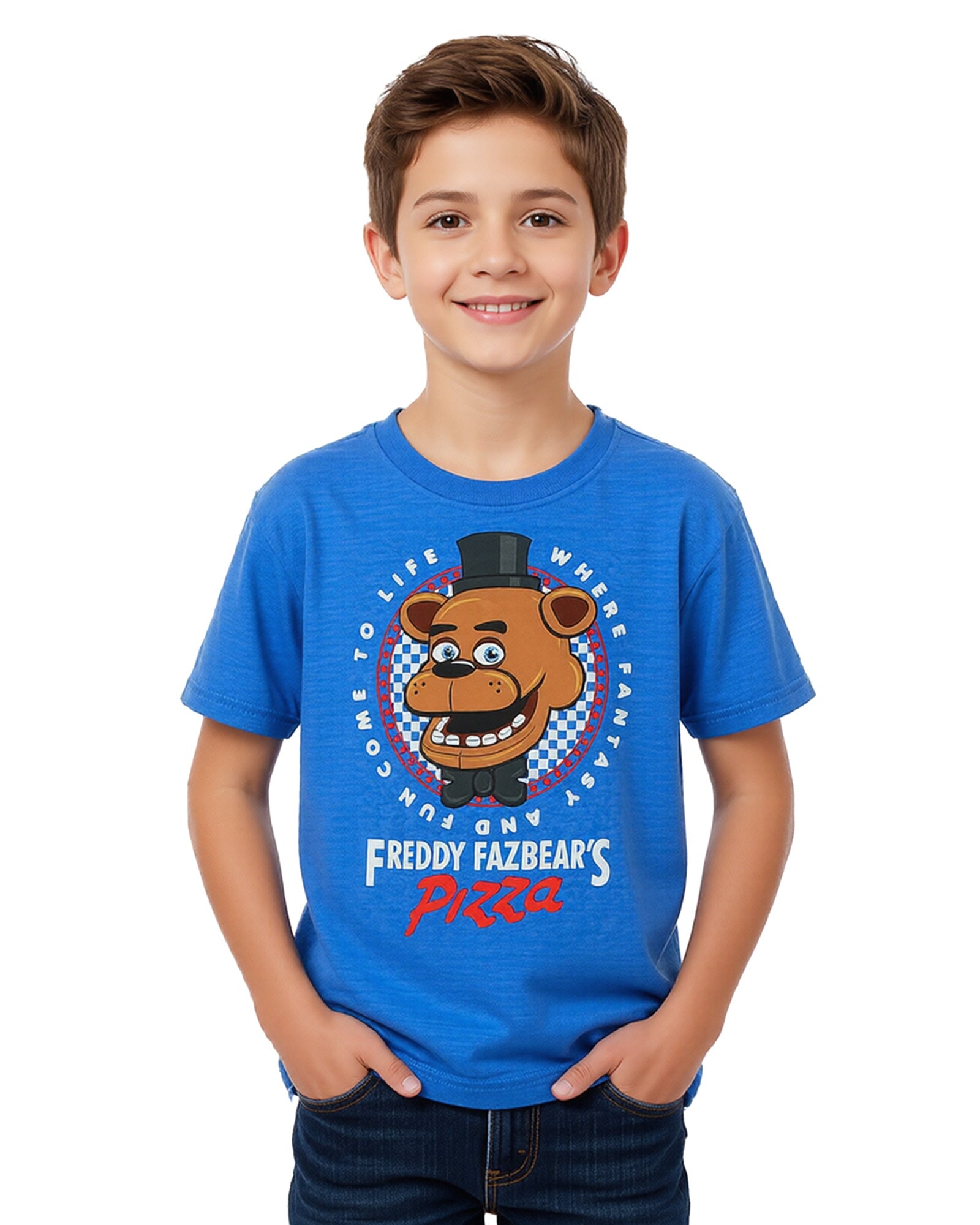 Five Nights At Freddy's T-Shirt Fantasy and Fun Pizza Boy's Tee