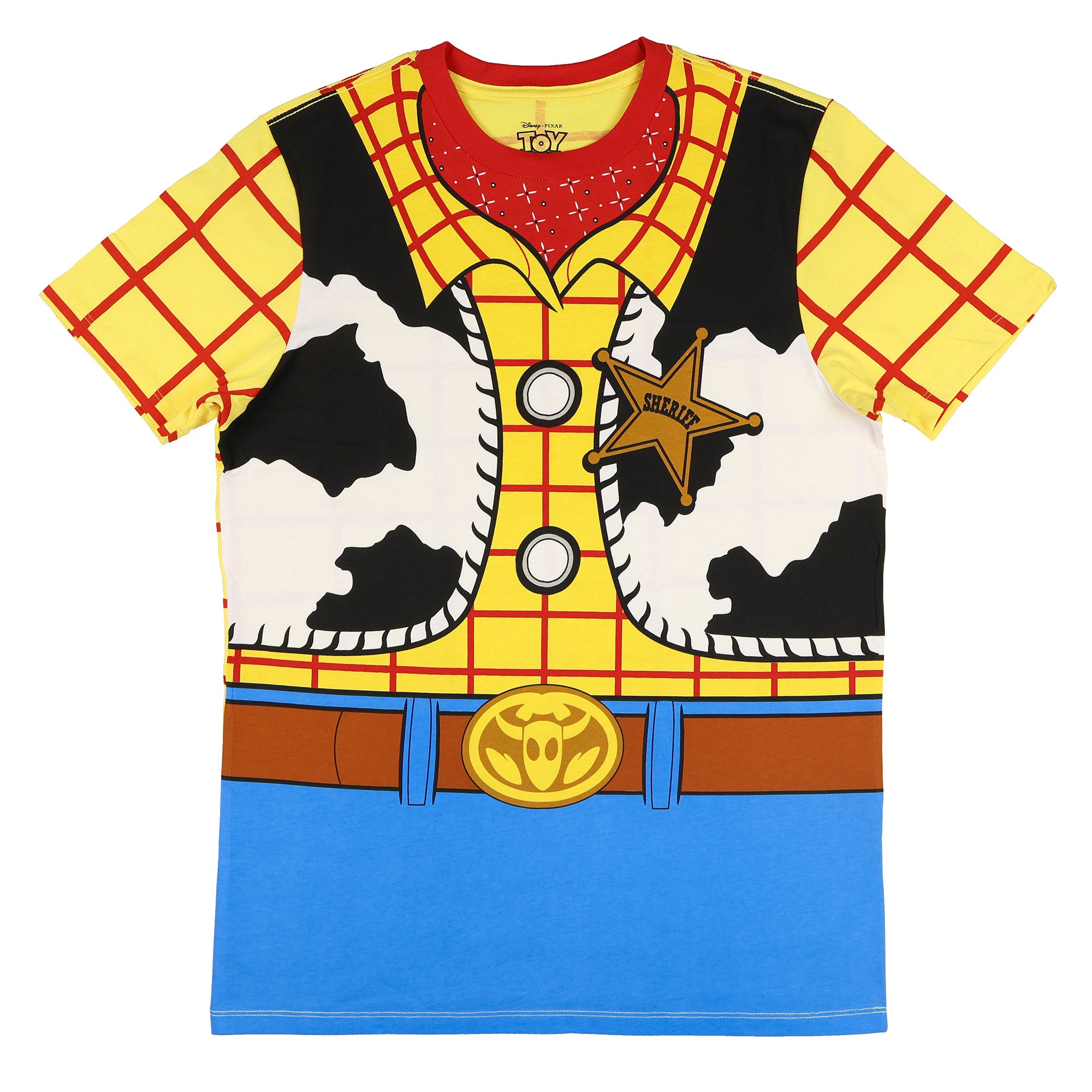 Disney Pixar Toy Story Shirt Men's Woody Sheriff Cowboy Costume T-Shirt
