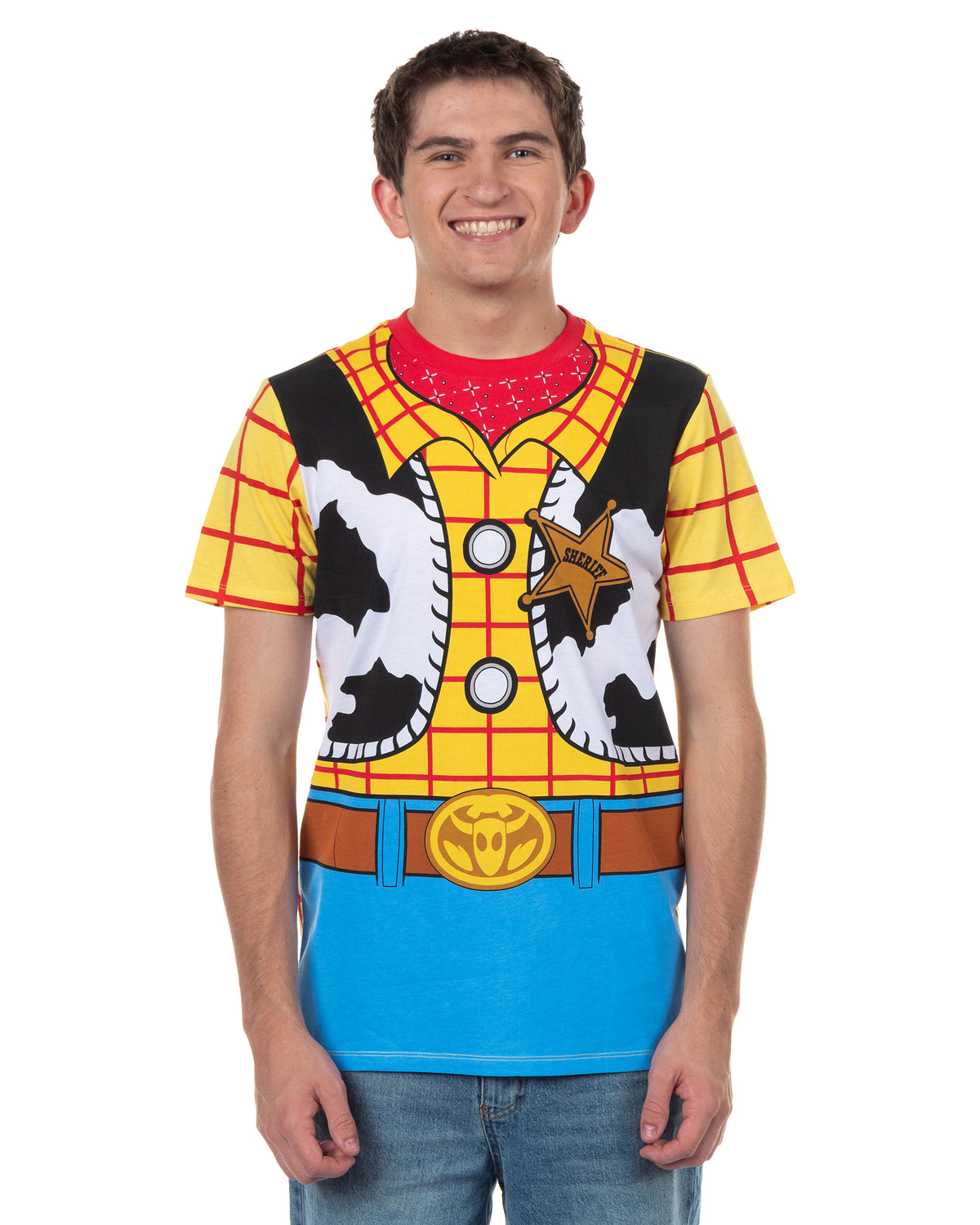 Disney Pixar Toy Story Shirt Men's Woody Sheriff Cowboy Costume T-Shirt