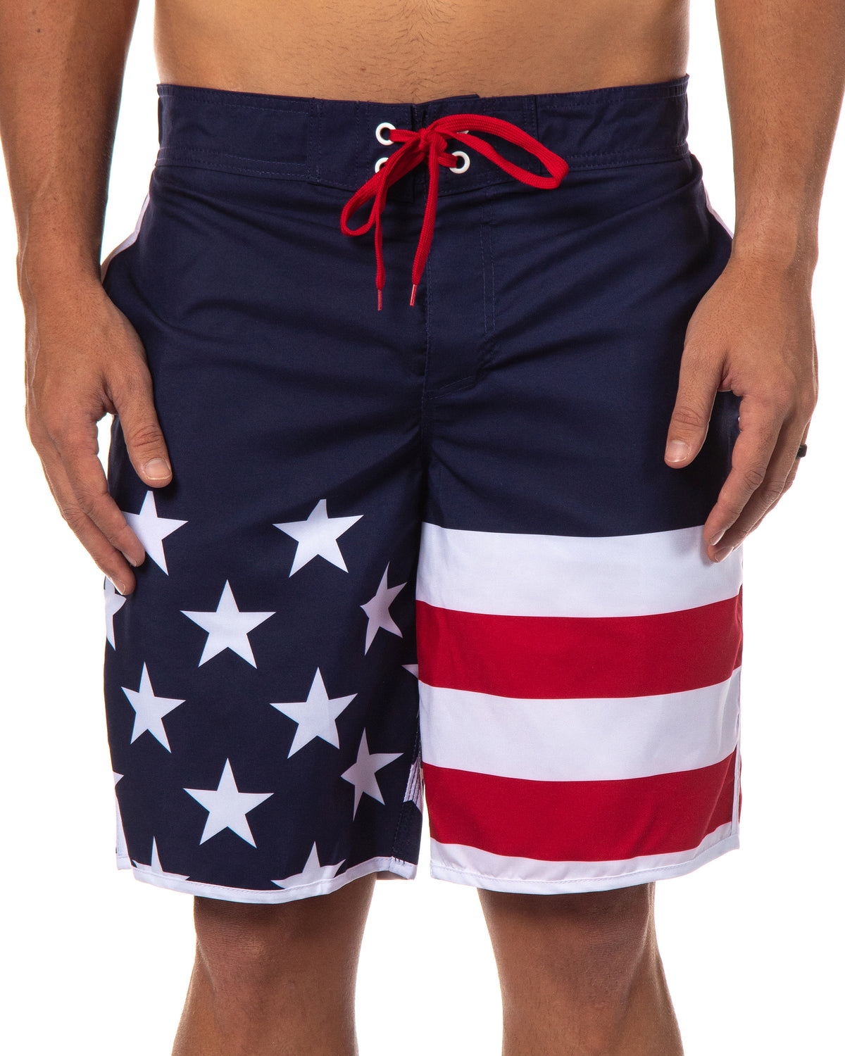 USA Men's Patriotic Red White Blue American Flag Swim Trunks Board Shorts