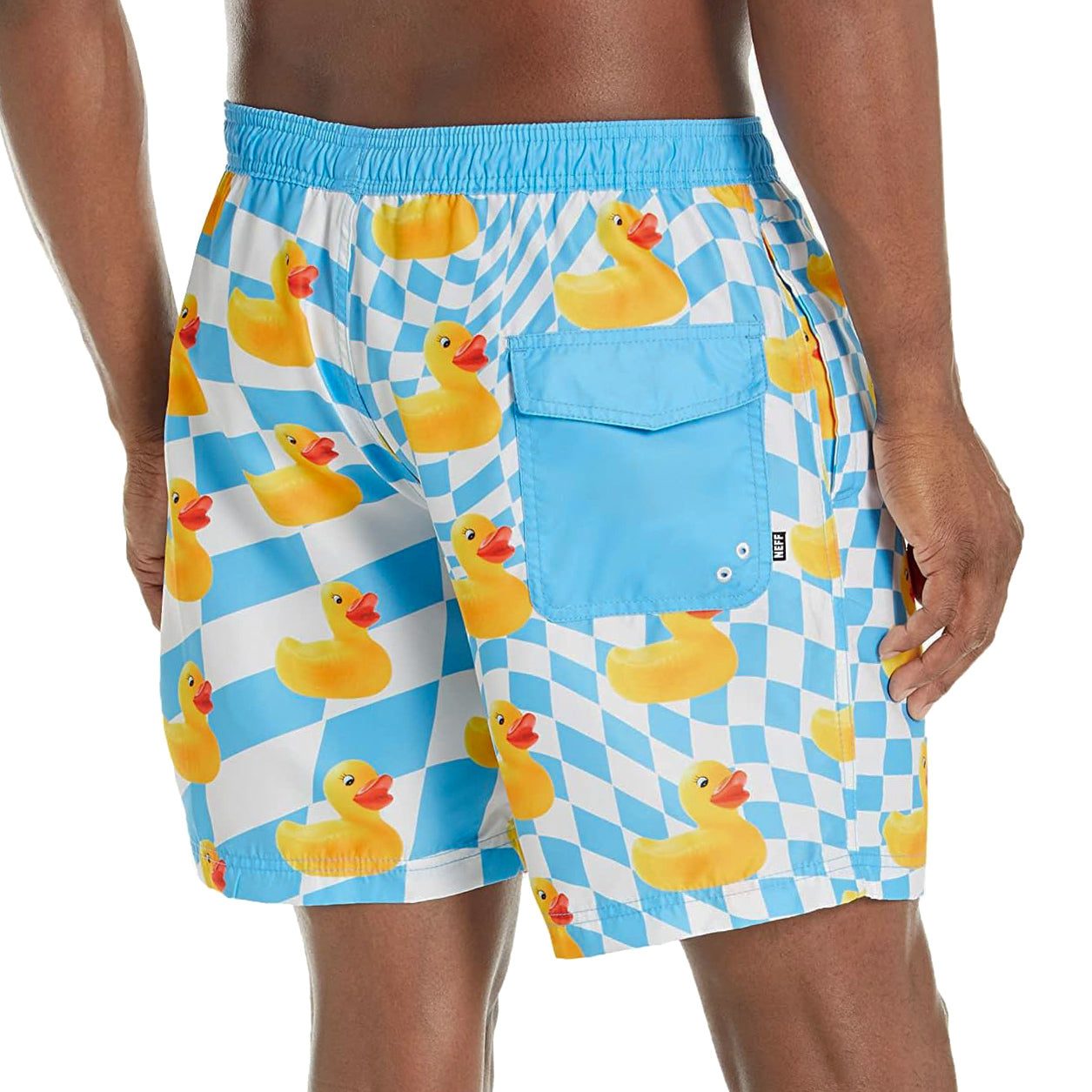 NEFF Men's Checkered Ducky Daily Hot Tub Board Shorts for Swimming (XXL)