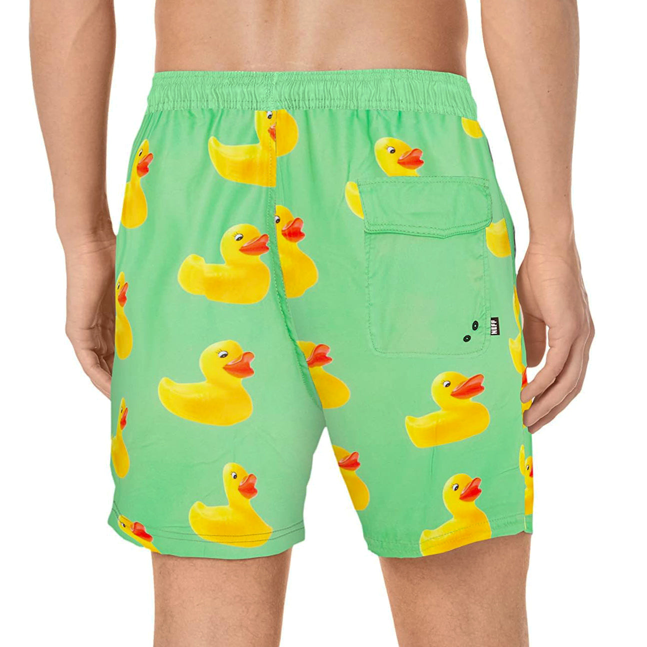 NEFF Men's Green Ducky Daily Hot Tub Board Shorts for Swimming (XXL)