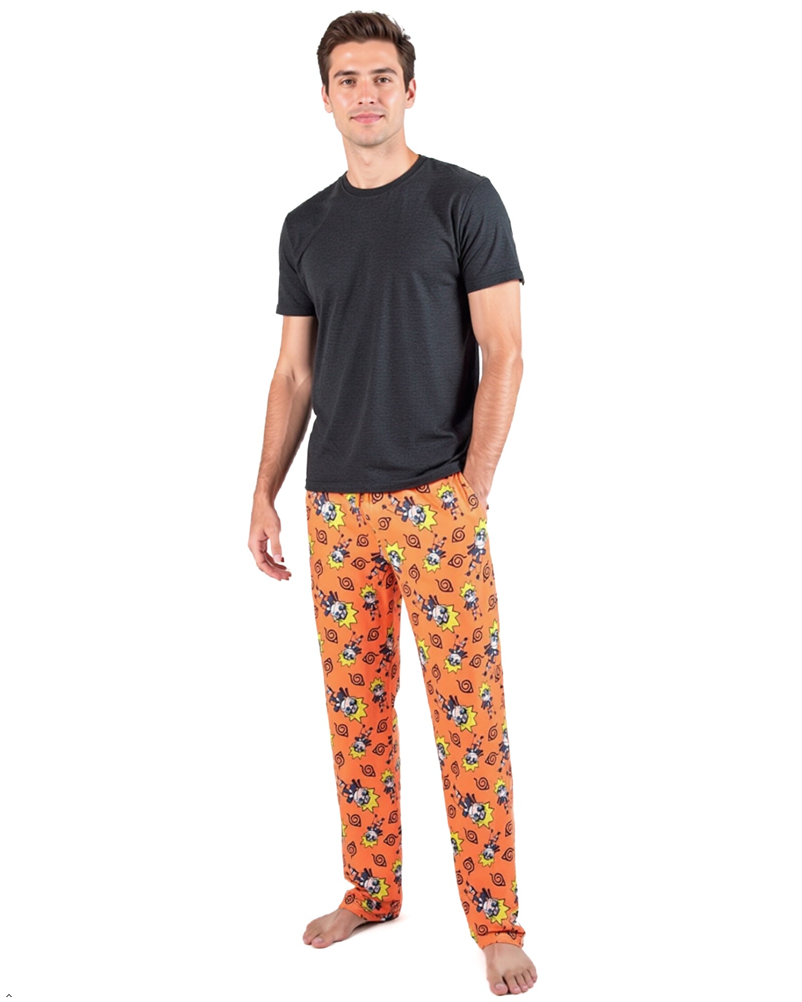 Naruto Anime Men's Chibi Character All Over Print Sleep Pajama Pants