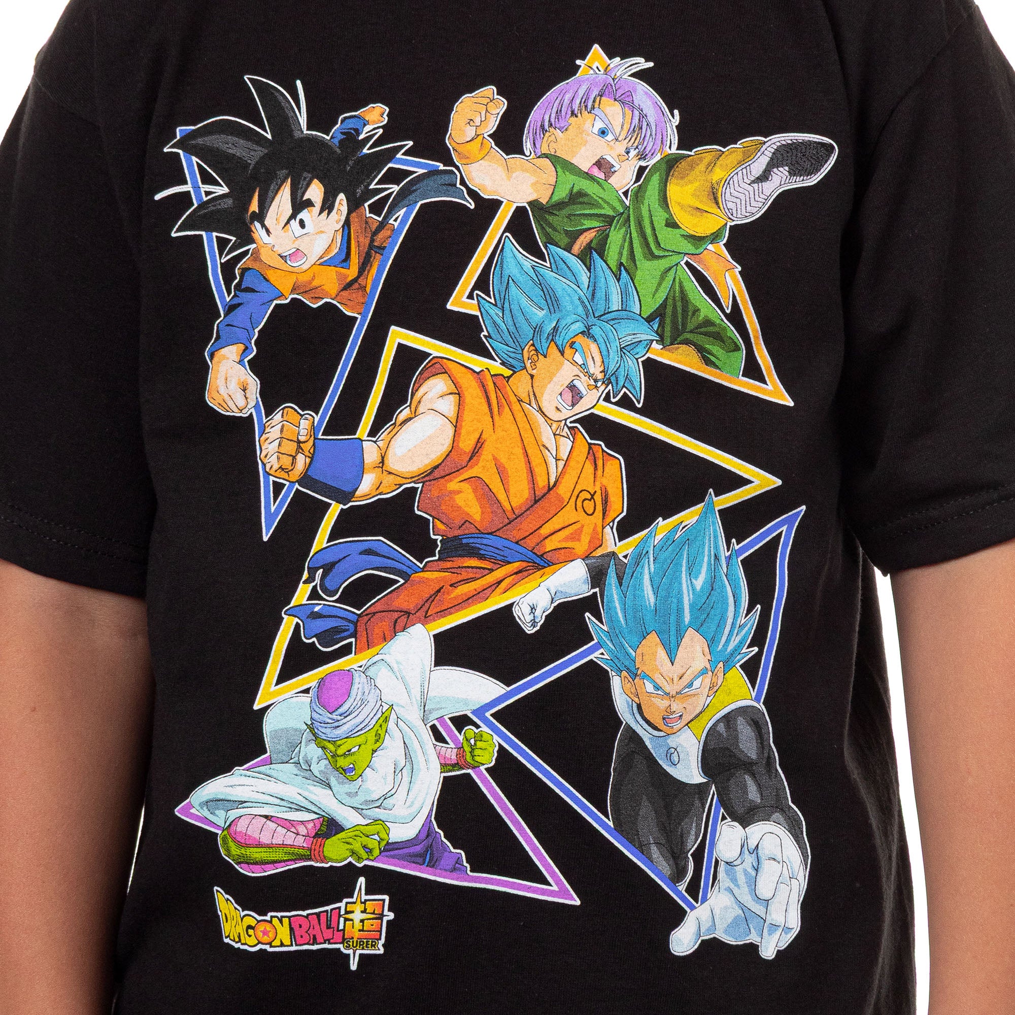 Dragon Ball Z Super Boys' Character Triangle Design Graphic Print T-Shirt