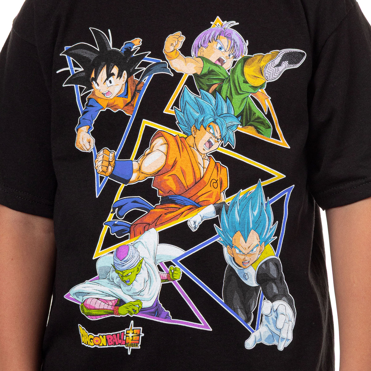 Dragon Ball Z Super Boys' Character Triangle Design Graphic Print T-Shirt
