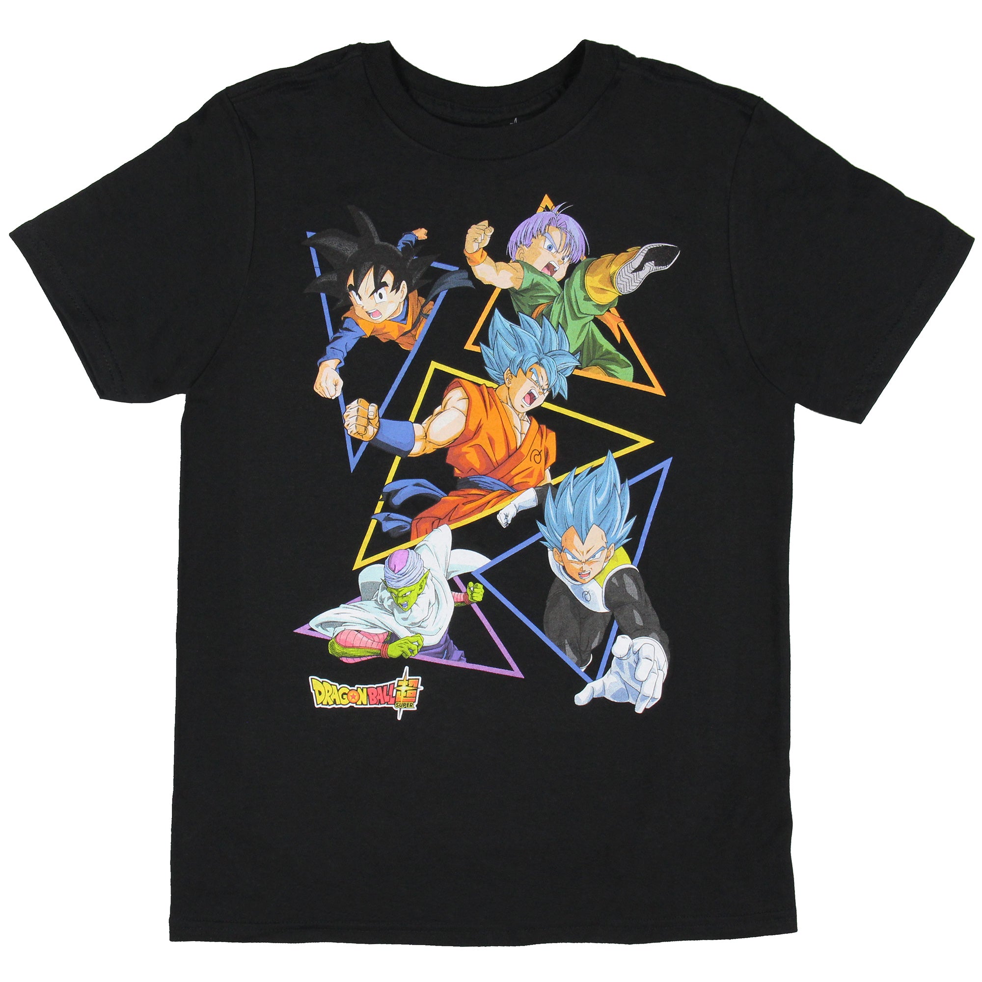 Dragon Ball Z Super Boys' Character Triangle Design Graphic Print T-Shirt
