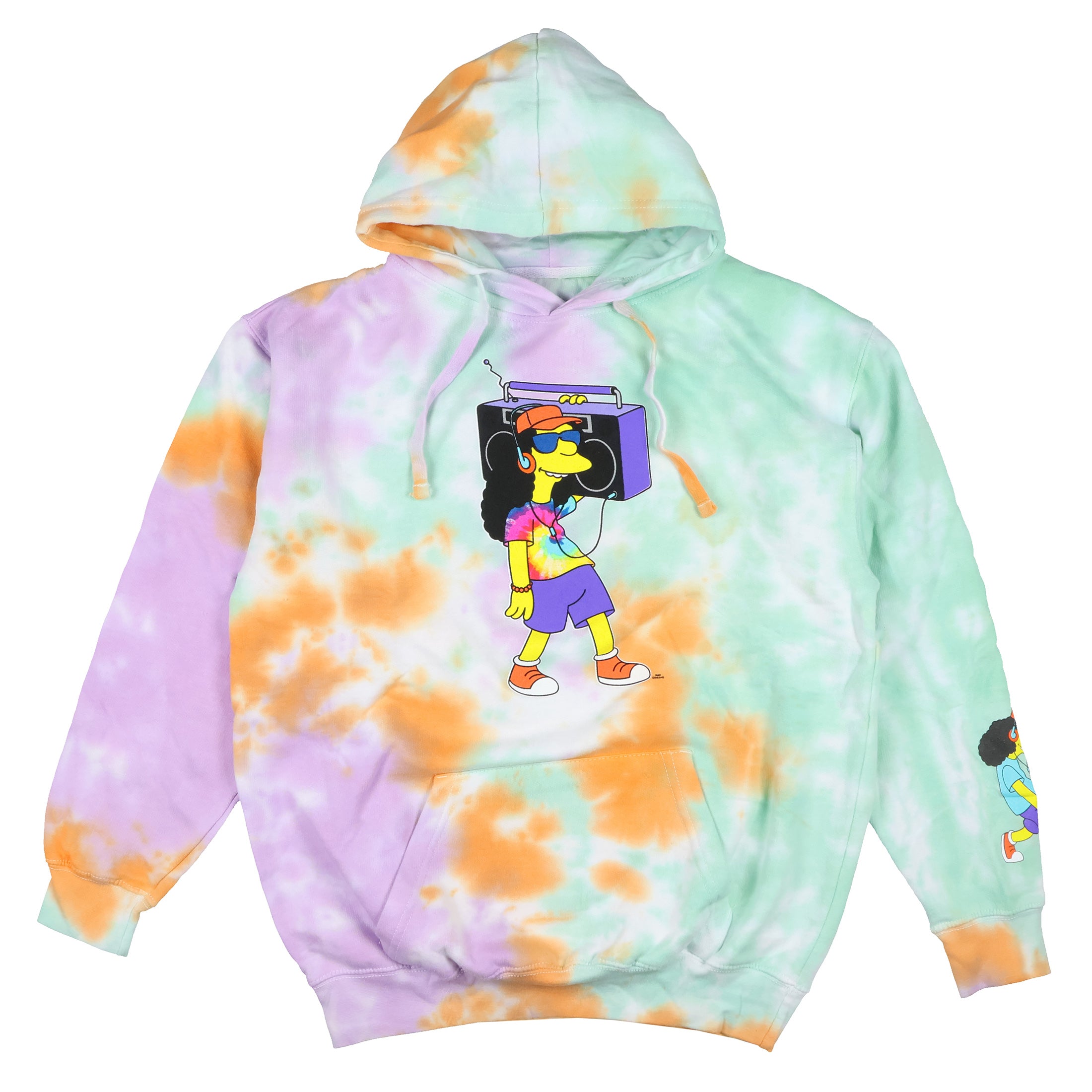 The Simpsons Men's Otto Tie Dye Pullover Hoodie Sweatshirt