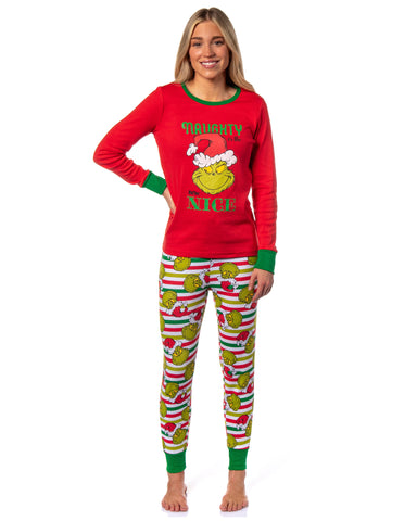 Dr. Seuss Womens' GRINCH Who Stole Christmas New Nice Lounge Pajama Sets