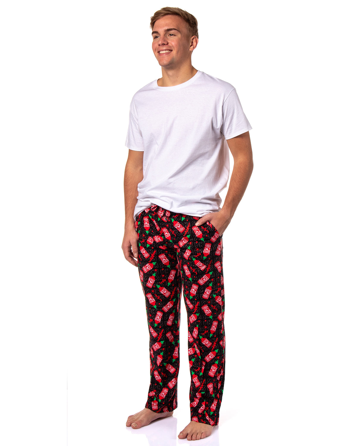 Sriracha Hot Sauce Men's Sriracha Bottle Splatter Pajama Lounge Pants
