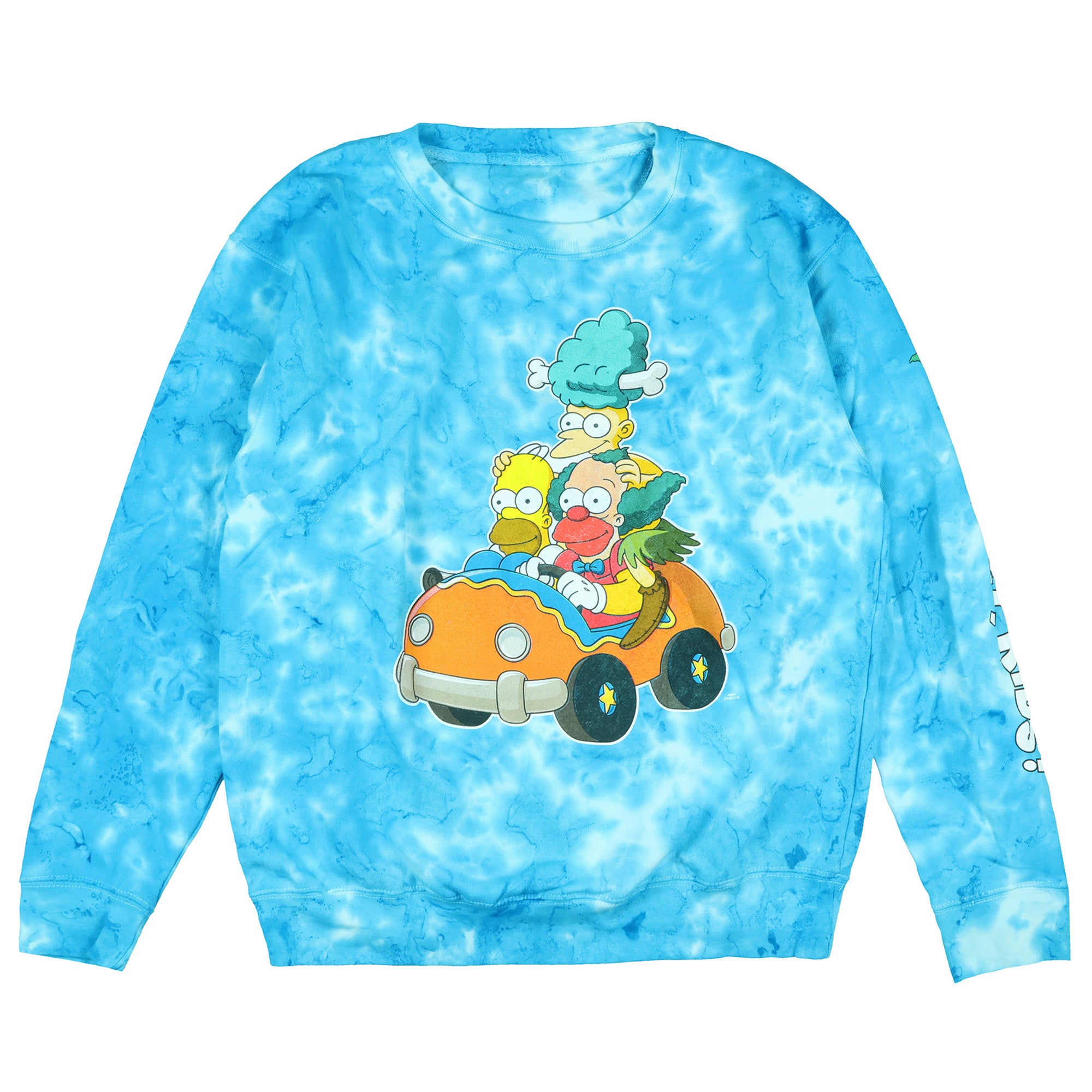 The Simpsons Men's Homer Krusty Sideshow Bob Tie Dye Pullover Sweatshirt